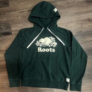 Dark Green Roots Hoodie with Logo